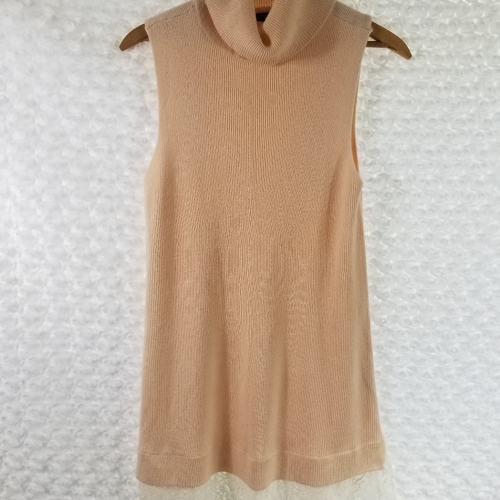 Apt. 9 Sleeveless Turtleneck Dress Pink Lace Trim